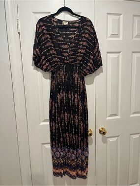 Cost Plus World Market Black Maxi Dress with beautiful print